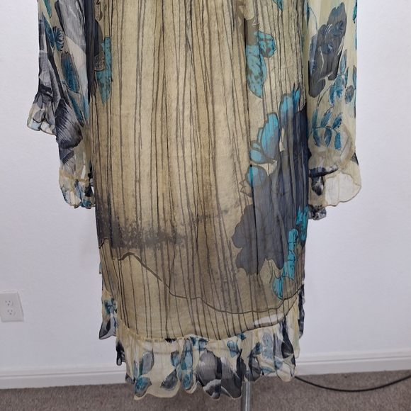 Rancho Estancia Embroidered Floral Fairy Wide Bell Sleeve Babydoll Blouse Size M - Picture 10 of 15